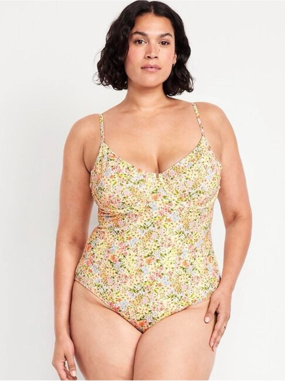Old Navy Cream Floral One-Piece Swimsuit - Picture 1 of 9